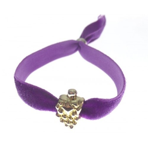 Pulsera terciopelo uva pasante